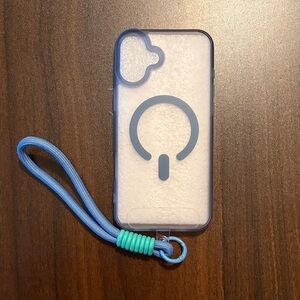 Blue Silicone Phone Case with Strap